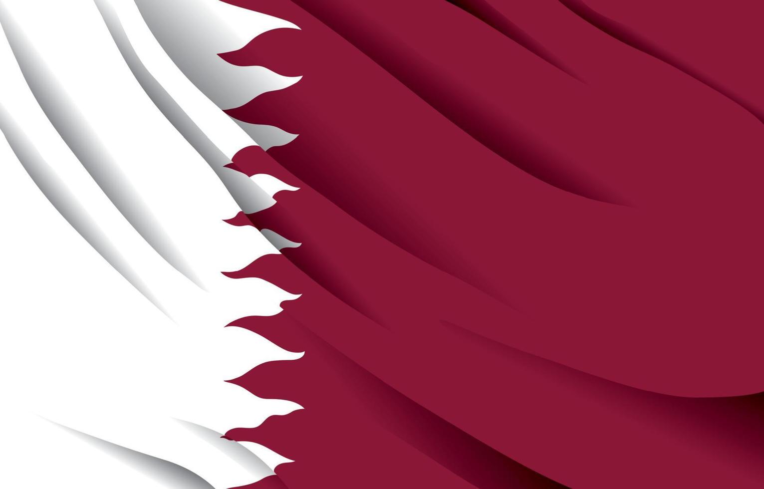 qatar bandera nacional ondeando ilustración vectorial realista vector