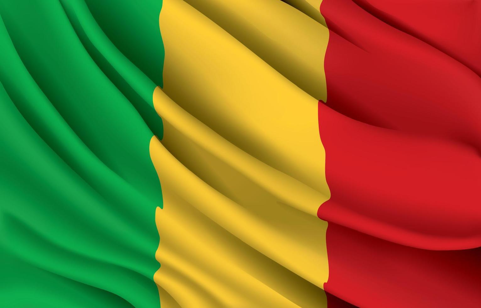 mali national flag waving realistic vector illustration