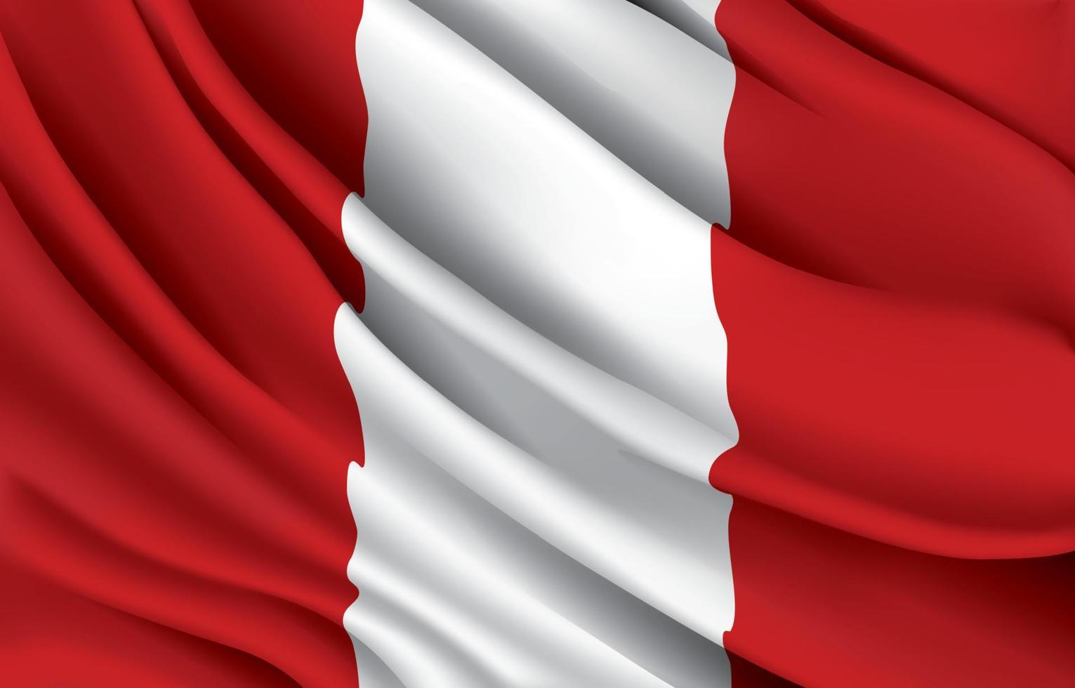 peru national flag waving realistic vector illustration