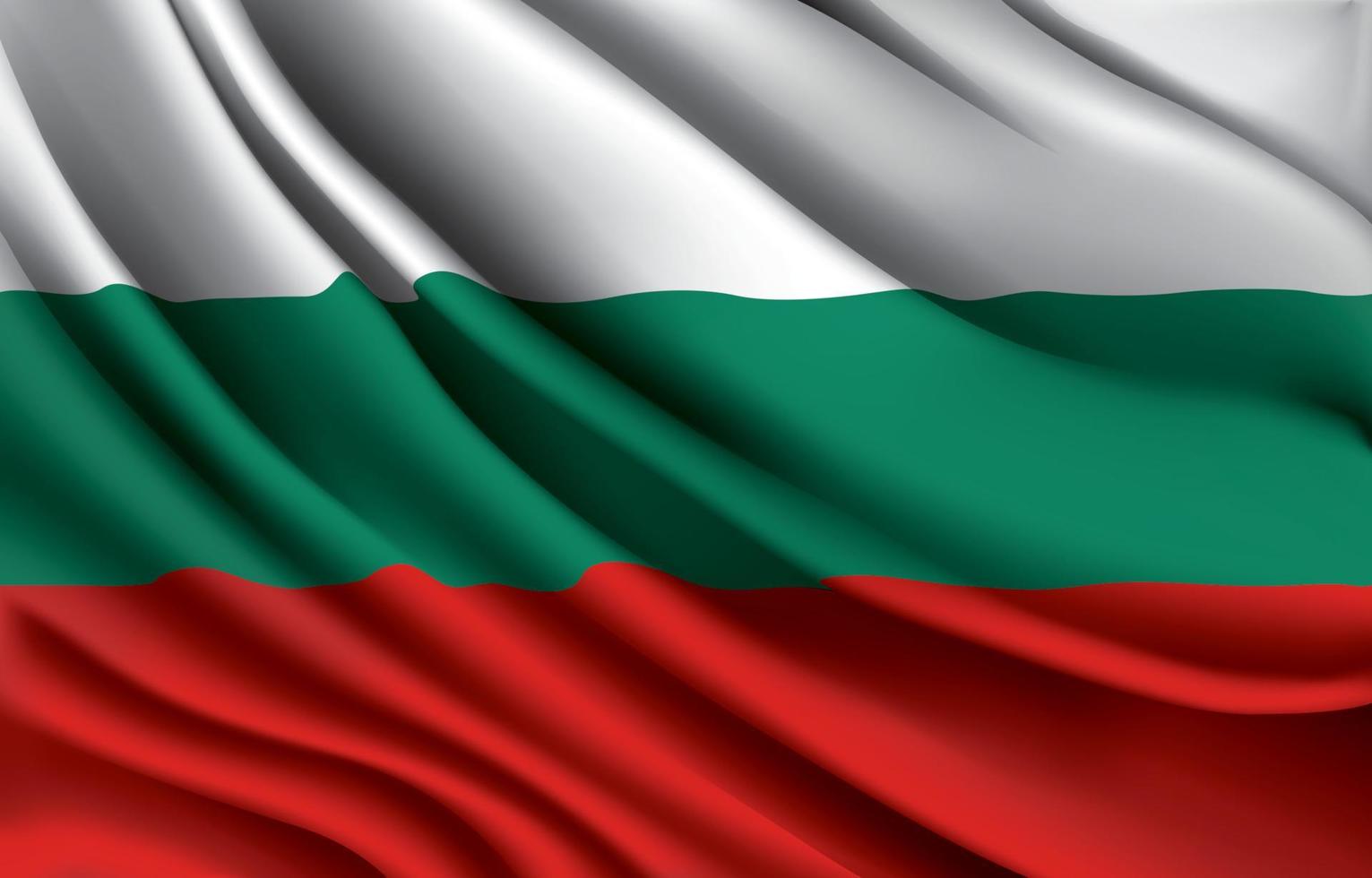 bandera nacional de bulgaria ondeando ilustración vectorial realista vector