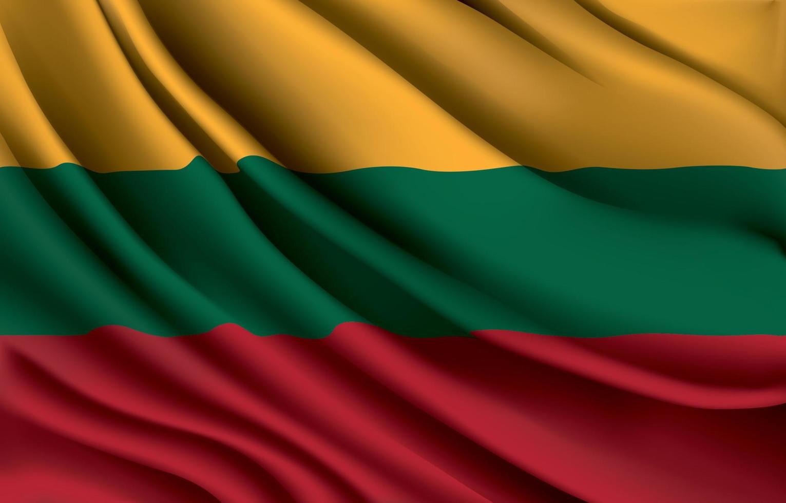 lithuania national flag waving realistic vector illustration