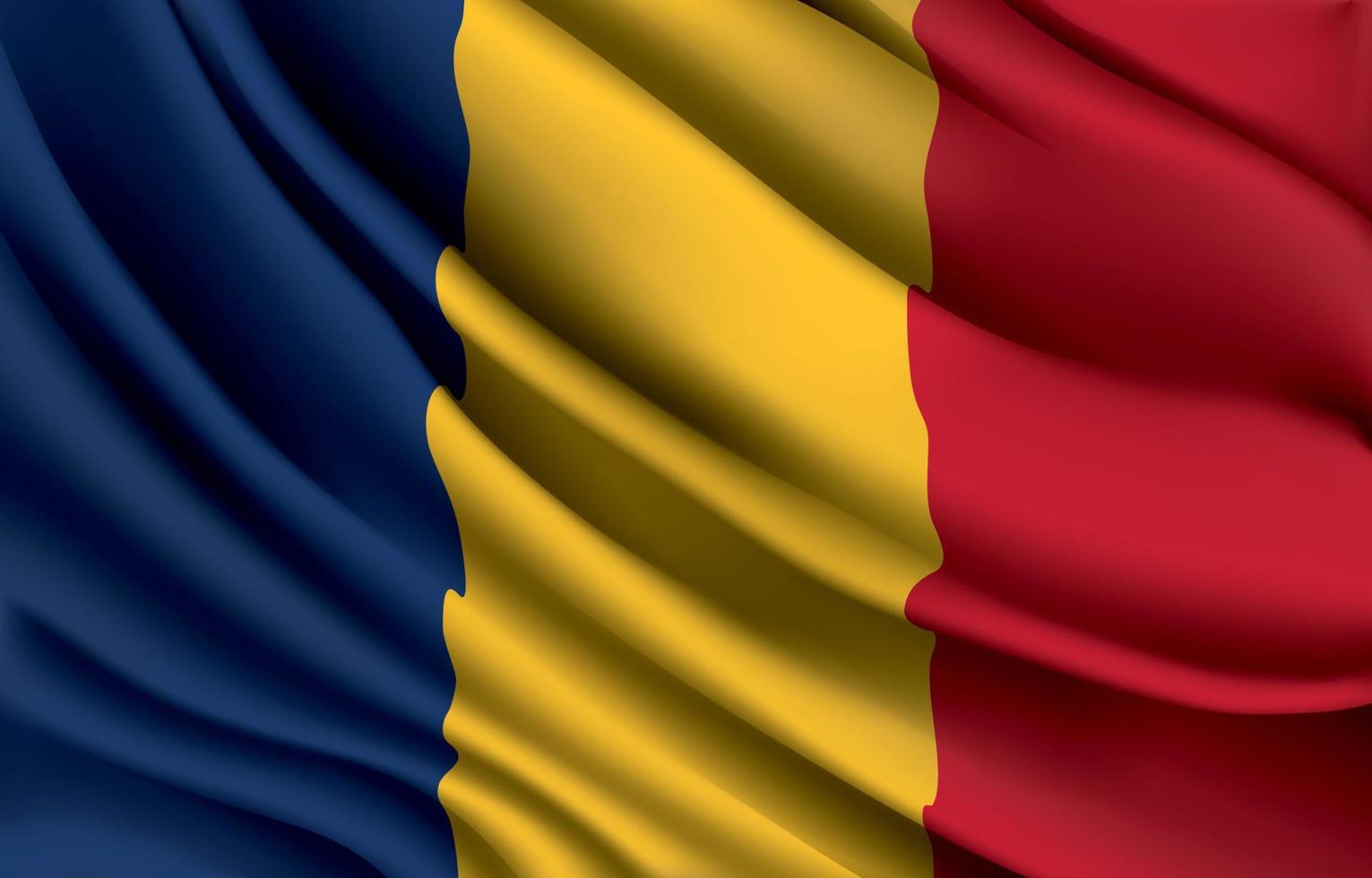 romania national flag waving realistic vector illustration