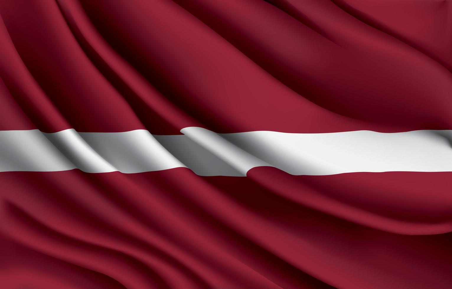 bandera nacional de letonia ondeando ilustración vectorial realista vector