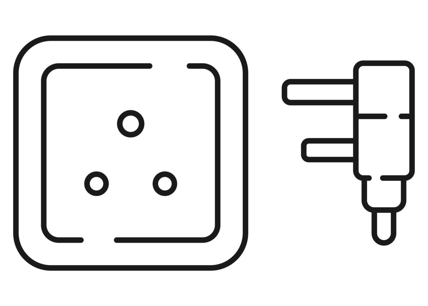 Power socket line icon. Vector illustration symbol in trendy flat style on white background.