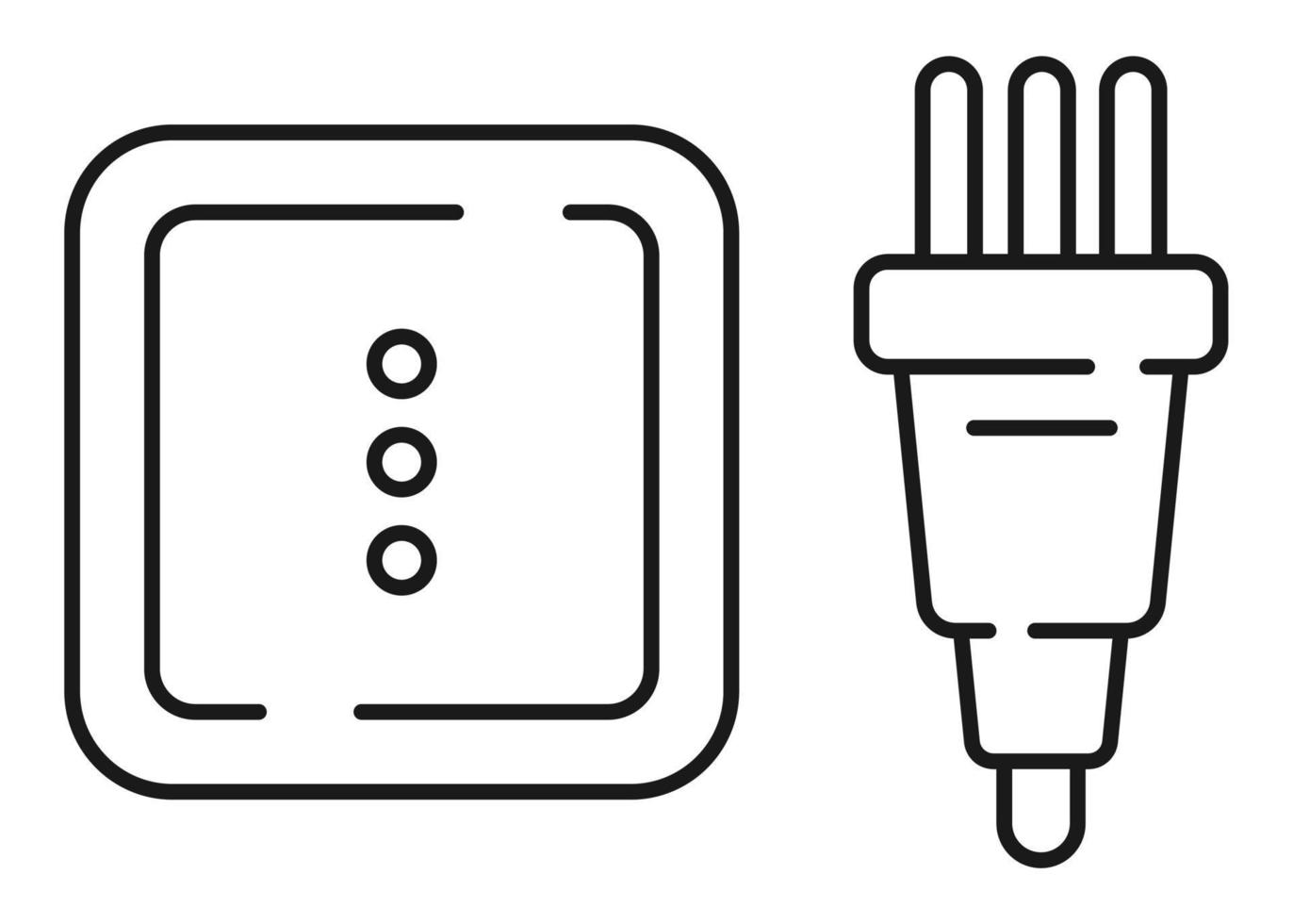 Power socket line icon. Vector illustration symbol in trendy flat style on white background.