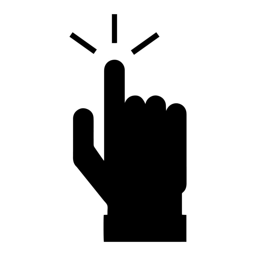 Hand clicking icon on white background. Finger cursor vector illustration.