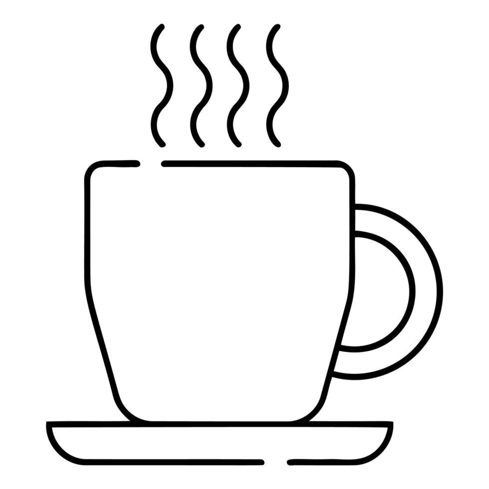 icono de la taza de café en la hoja sobre un fondo blanco. ilustración vectorial vector