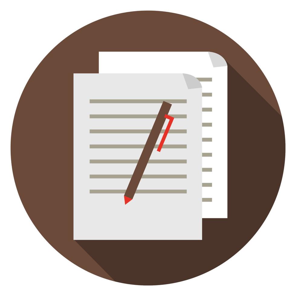 Pencil with notebook icon. Content writing vector illustration. EPS 10.