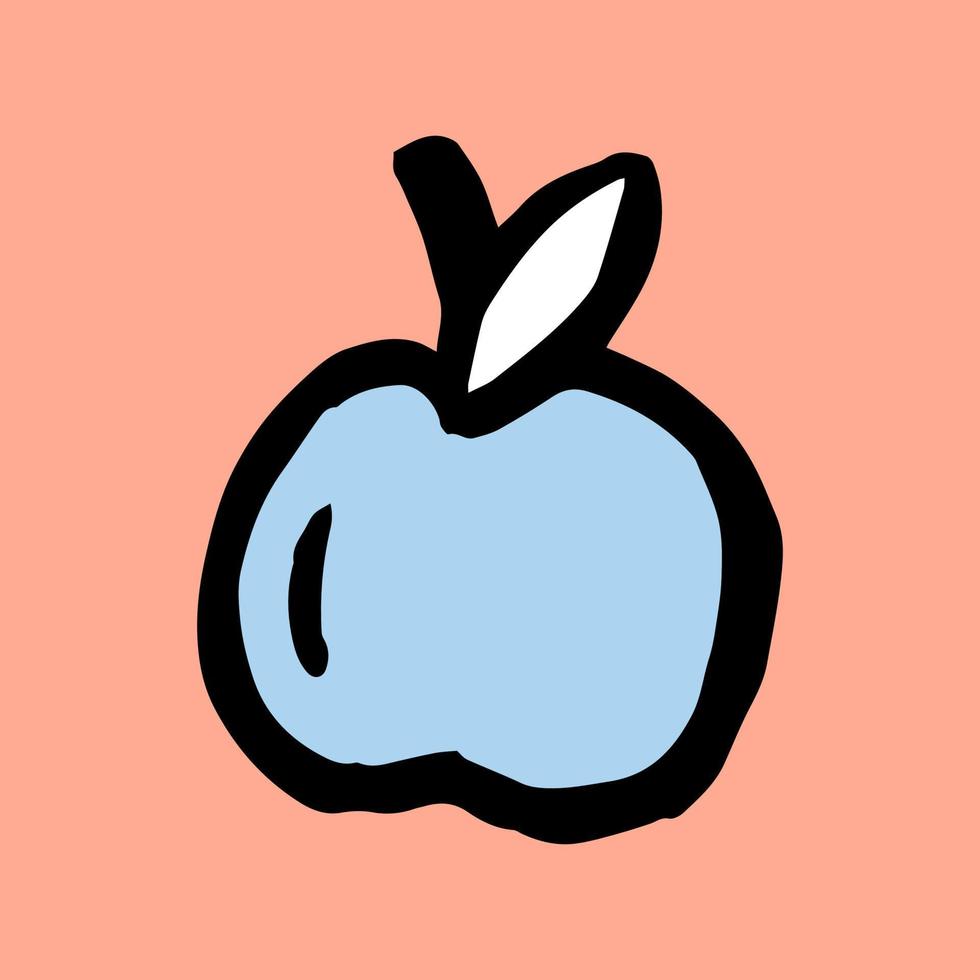 apple icon isolate vector. apple fruit logo flat. doodle style vector