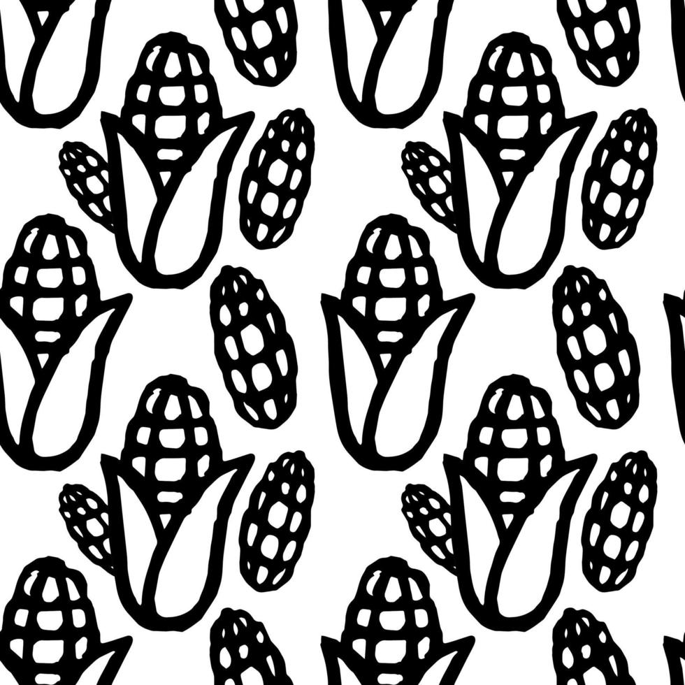 corn seamless pattern vector. agriculture - flat style illustration. food, vitamins vector