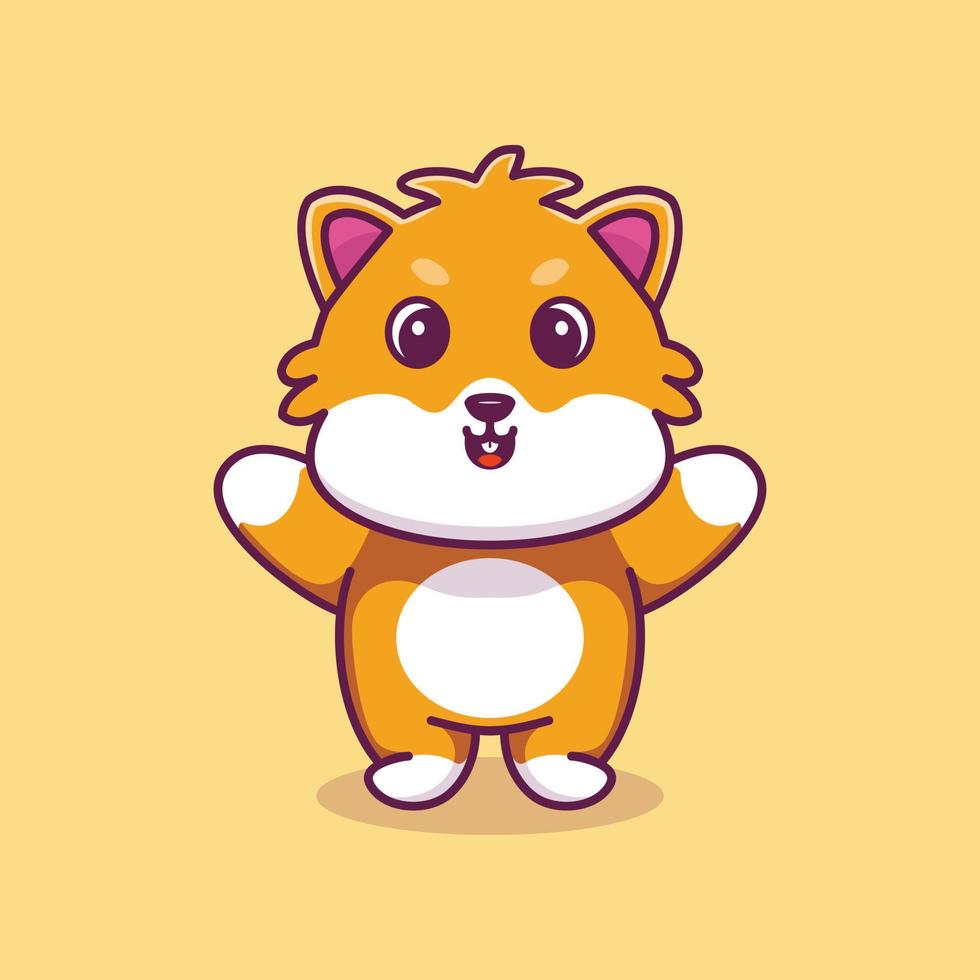 Cute hamster mascot illustration cartoon premium vector
