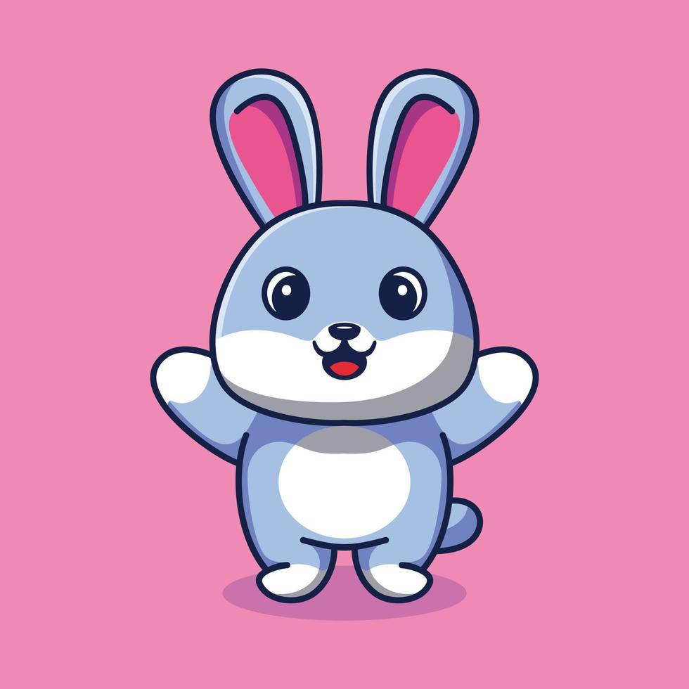 Cute rabbit mascot illustration cartoon premium vector