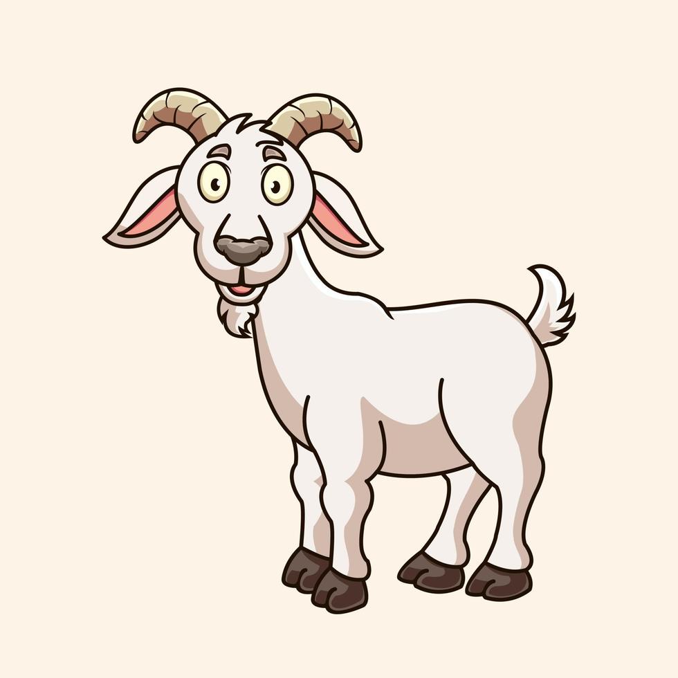 Cute goat cartoon premium vector