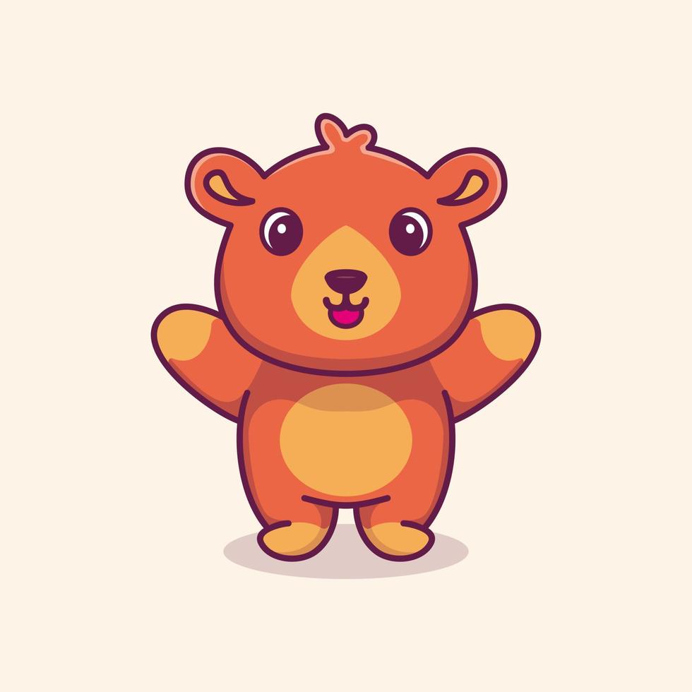 Cute bear mascot illustration cartoon premium vector