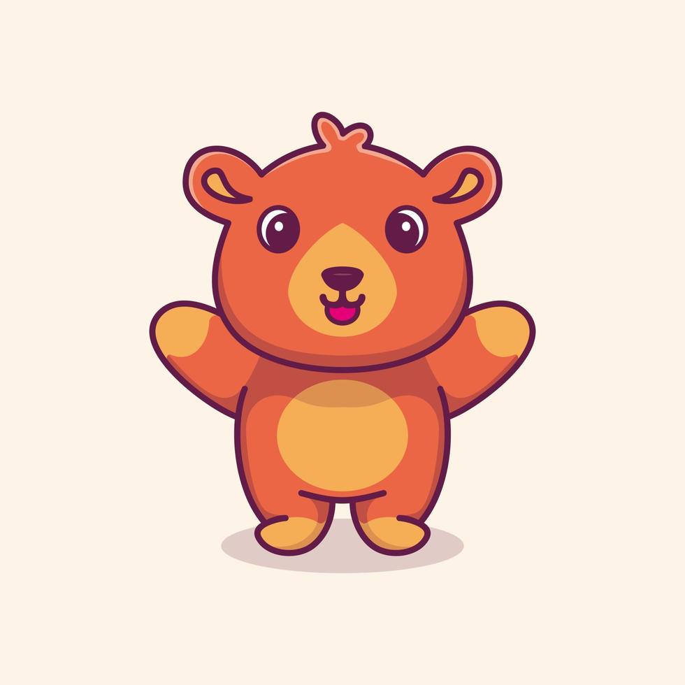 vector premium de dibujos animados de ilustración de mascota de oso lindo