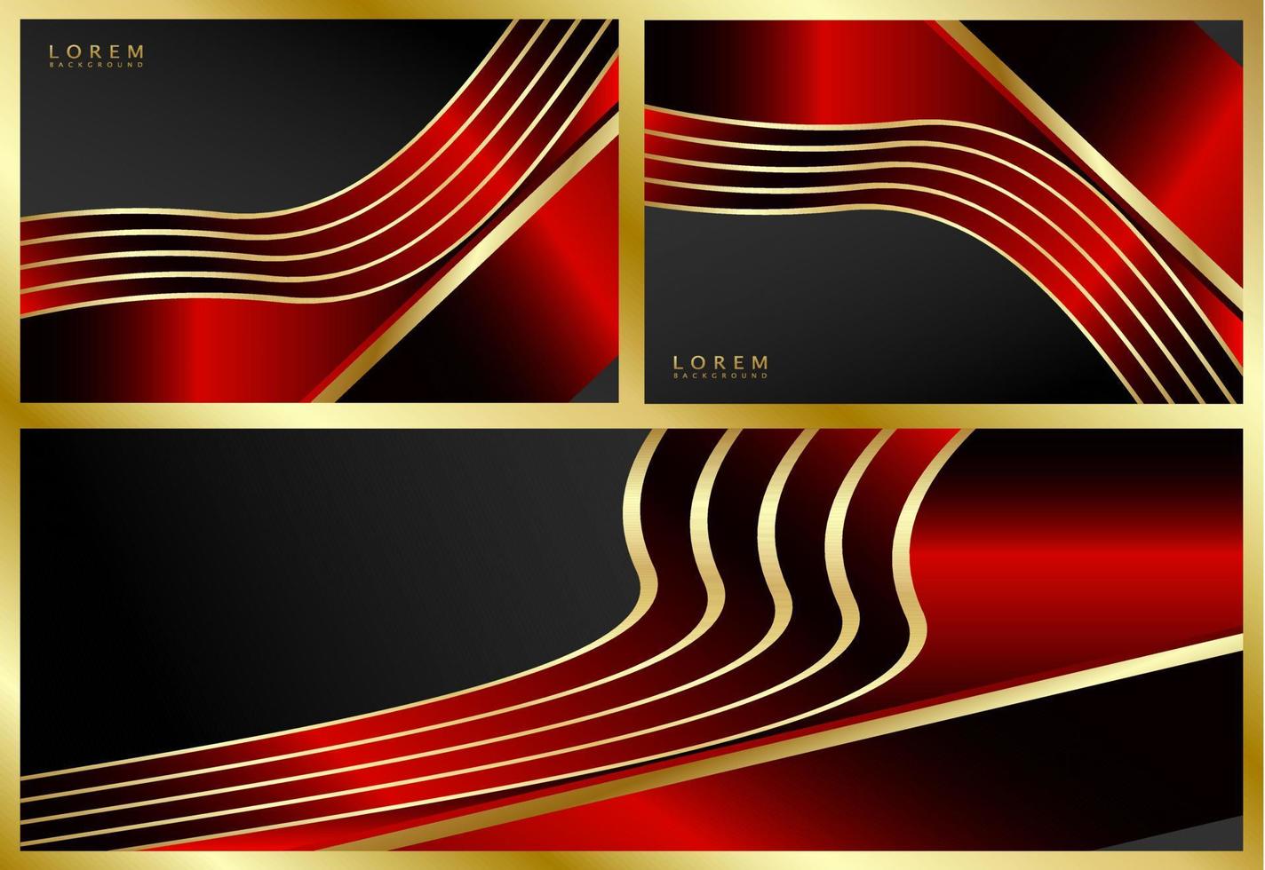 Dark red gold, set background vector