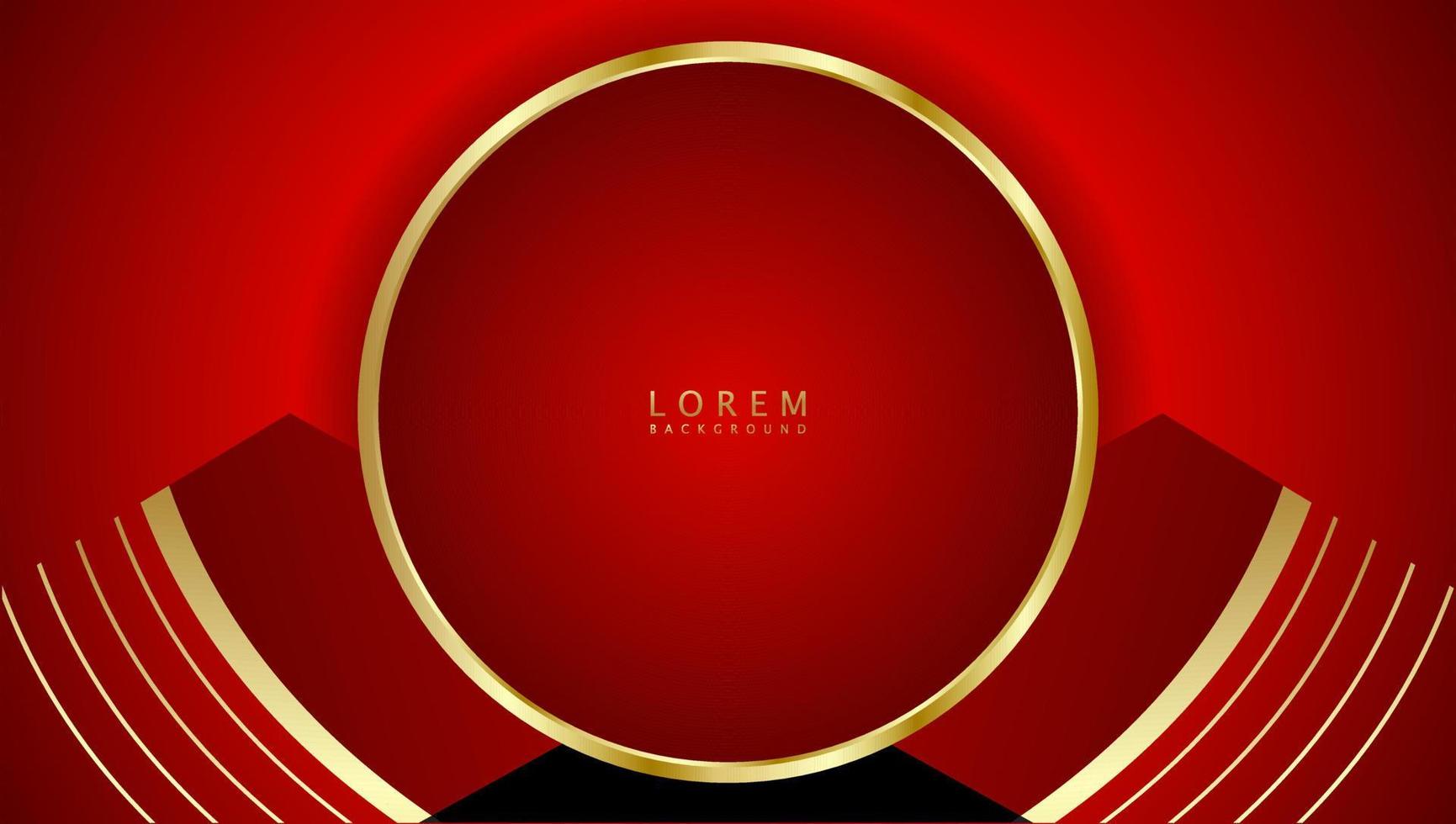 Abstract round illuminated with red vector background