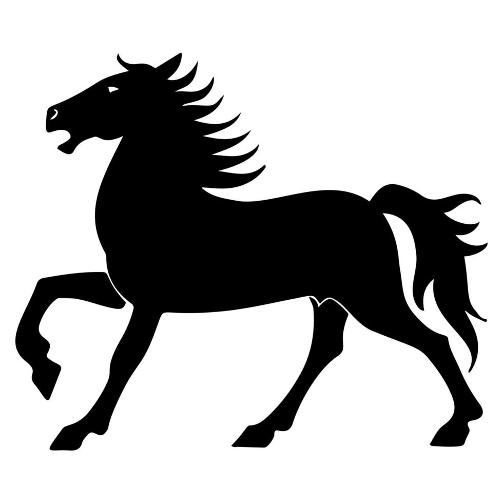 Running horse icon on a white background. Vector illustration.