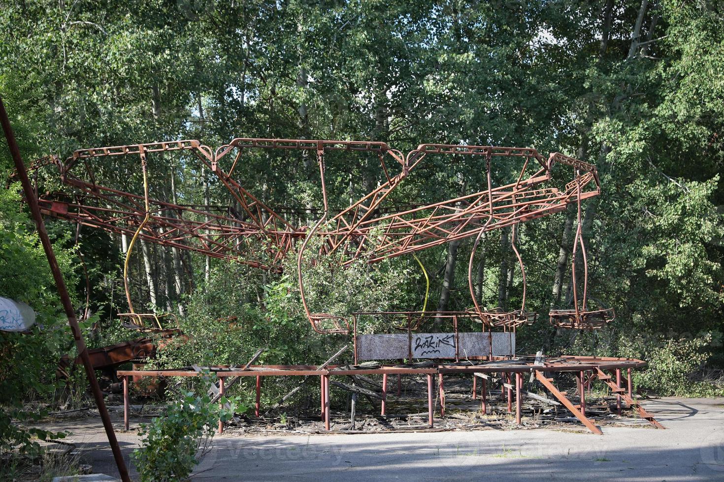 Carousel, Pripyat Town in Chernobyl Exclusion Zone, Ukraine photo