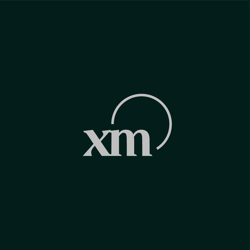 monograma del logotipo de las iniciales xm vector