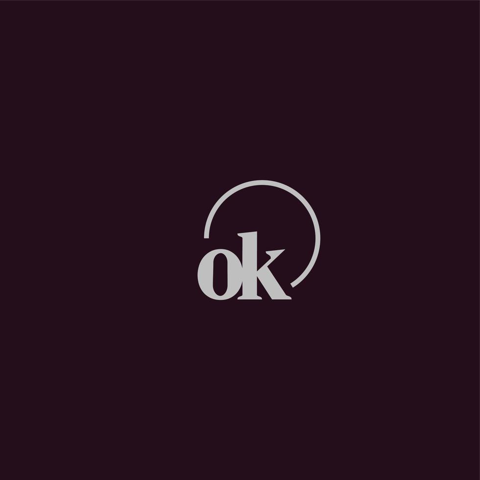 OK initials logo monogram vector