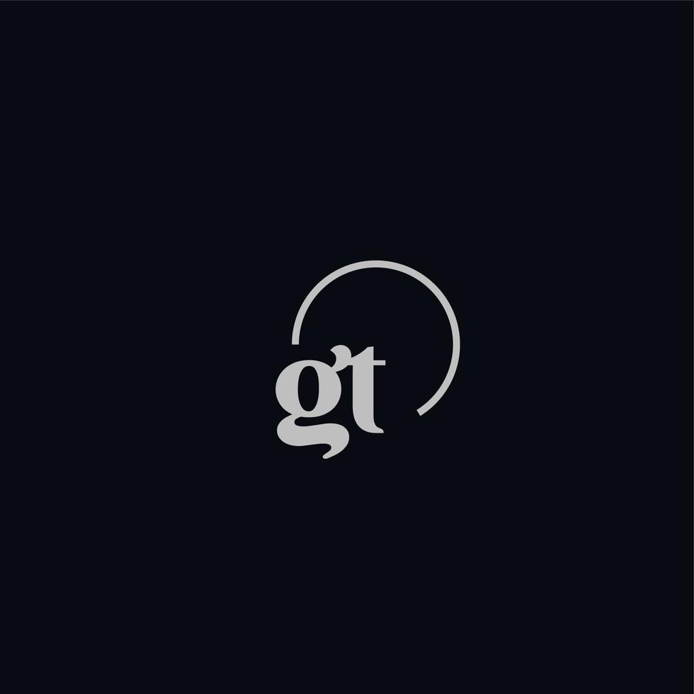 monograma del logotipo de las iniciales gt vector