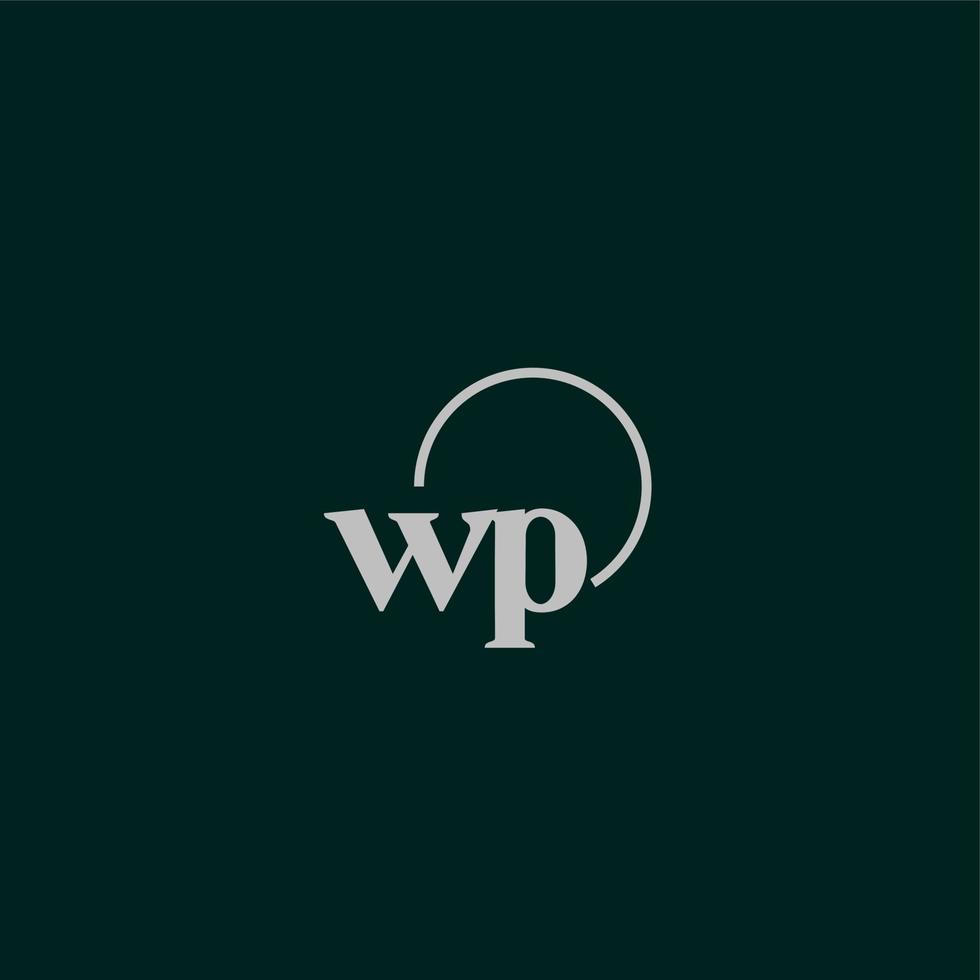 monograma del logotipo de las iniciales wp vector