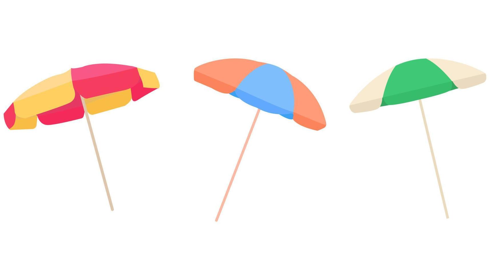 beach umbrella illustration set vector