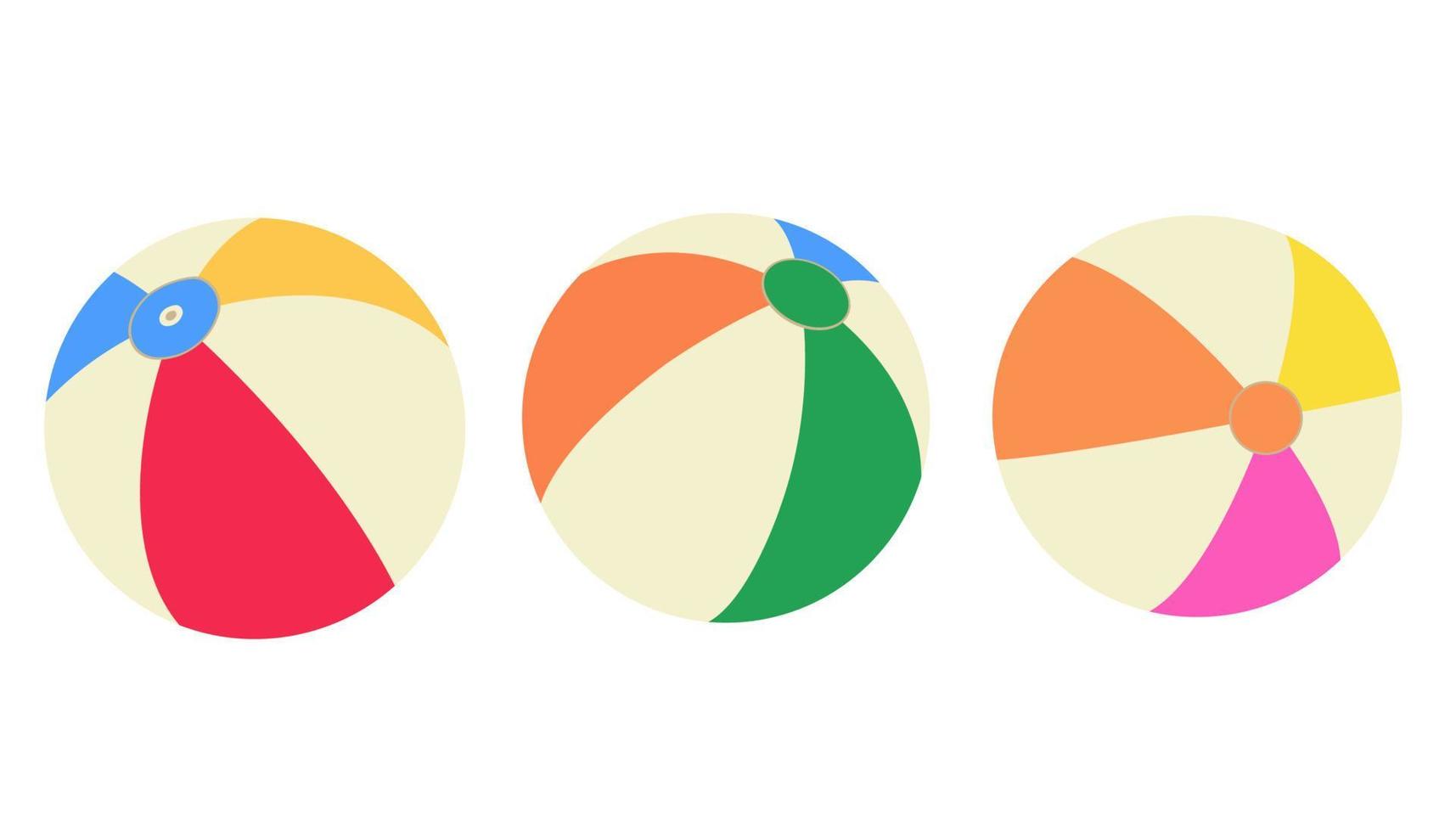 beach ball illustration set vector