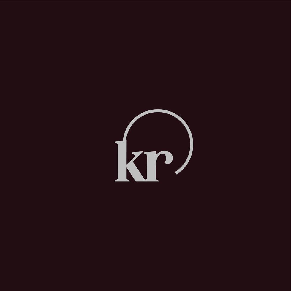 monograma del logotipo de las iniciales kr vector