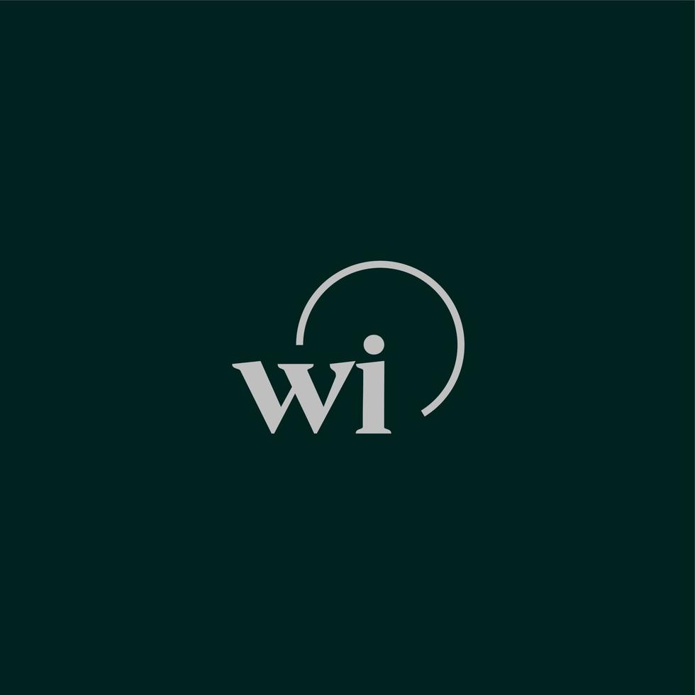 monograma del logotipo de las iniciales wi vector