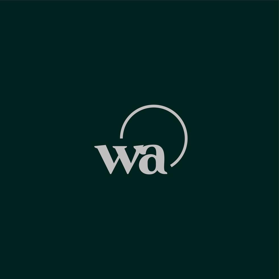 monograma del logotipo de las iniciales wa vector