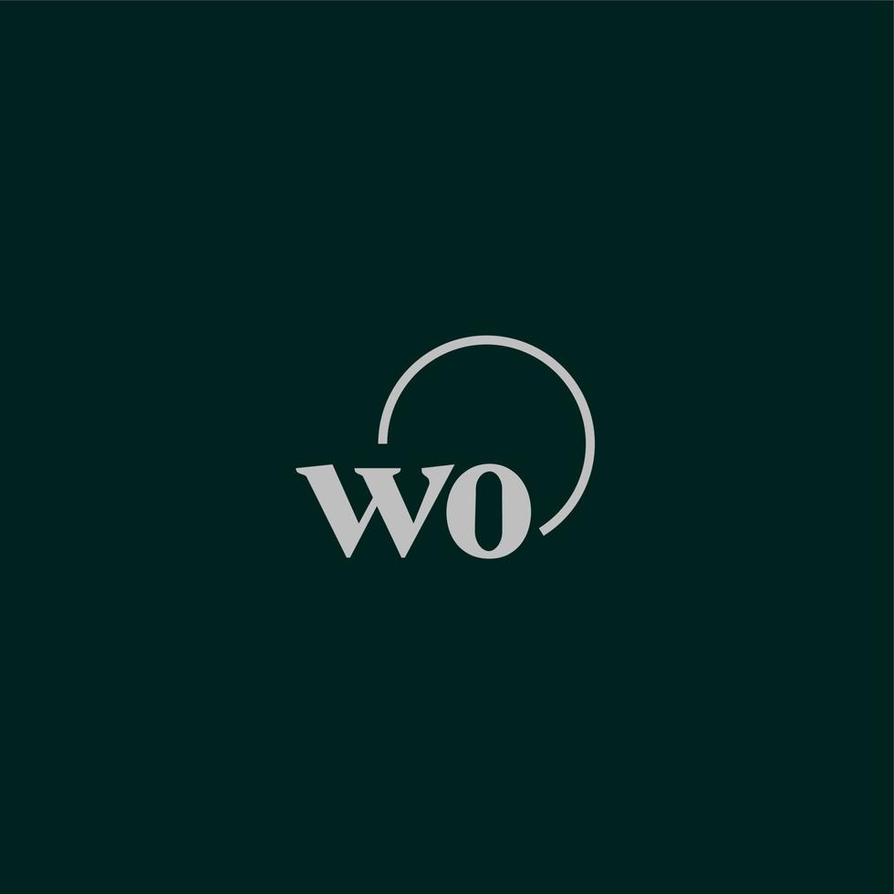monograma del logotipo de las iniciales wo vector
