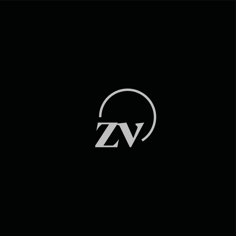 monograma del logotipo de las iniciales zv vector