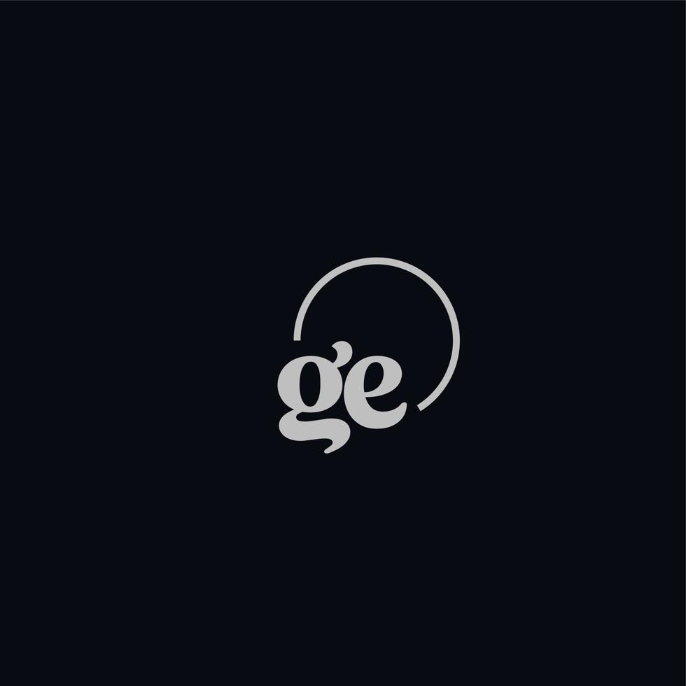monograma del logotipo de las iniciales ge vector