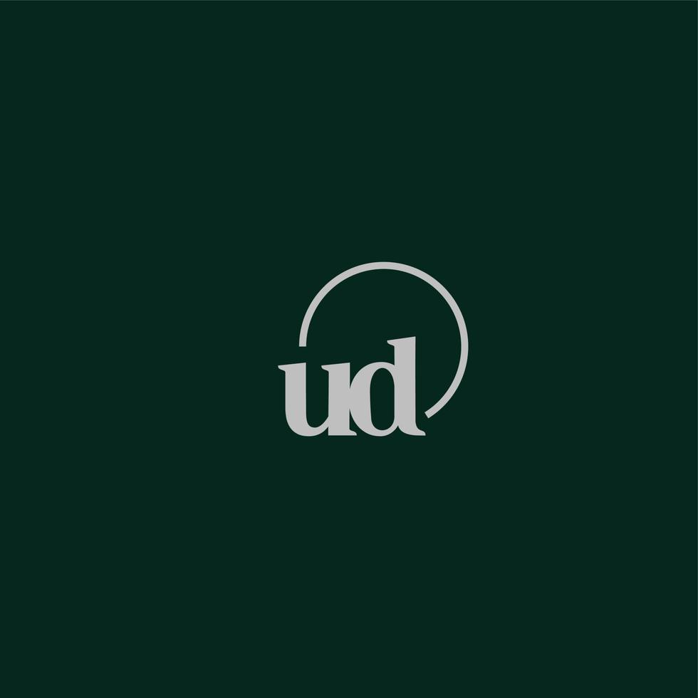 monograma del logotipo de las iniciales ud vector