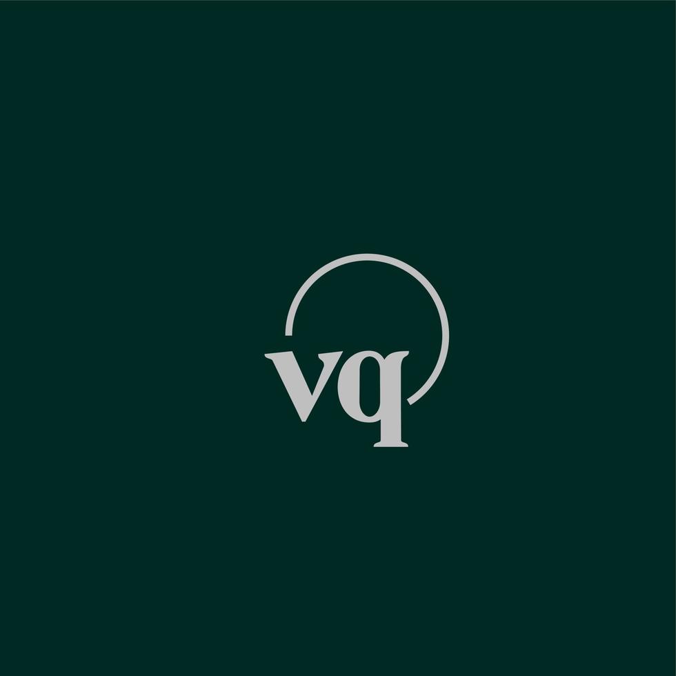 monograma del logotipo de las iniciales vq vector