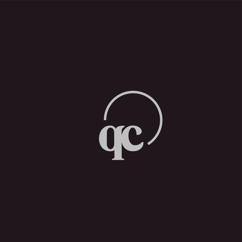 QC initials logo monogram vector