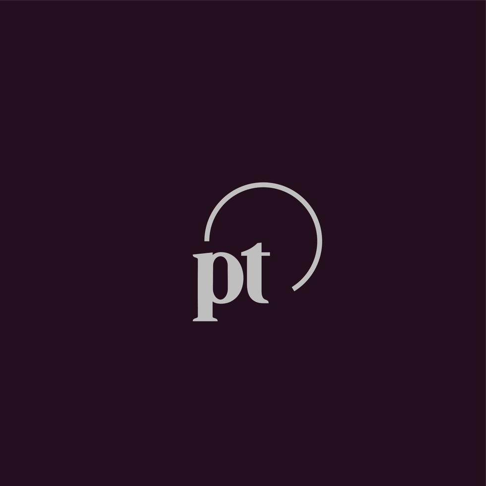 PT initials logo monogram vector