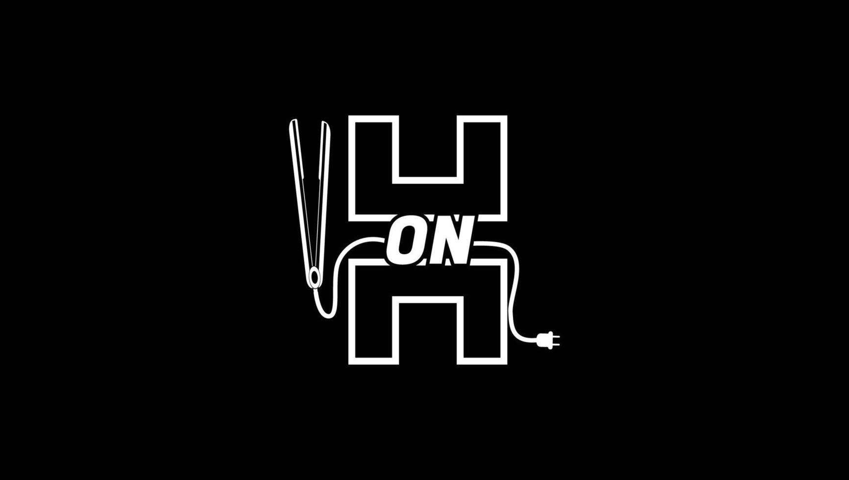 diseño de monograma de letra h para el logotipo de peluquero y estilista de peluquería vector