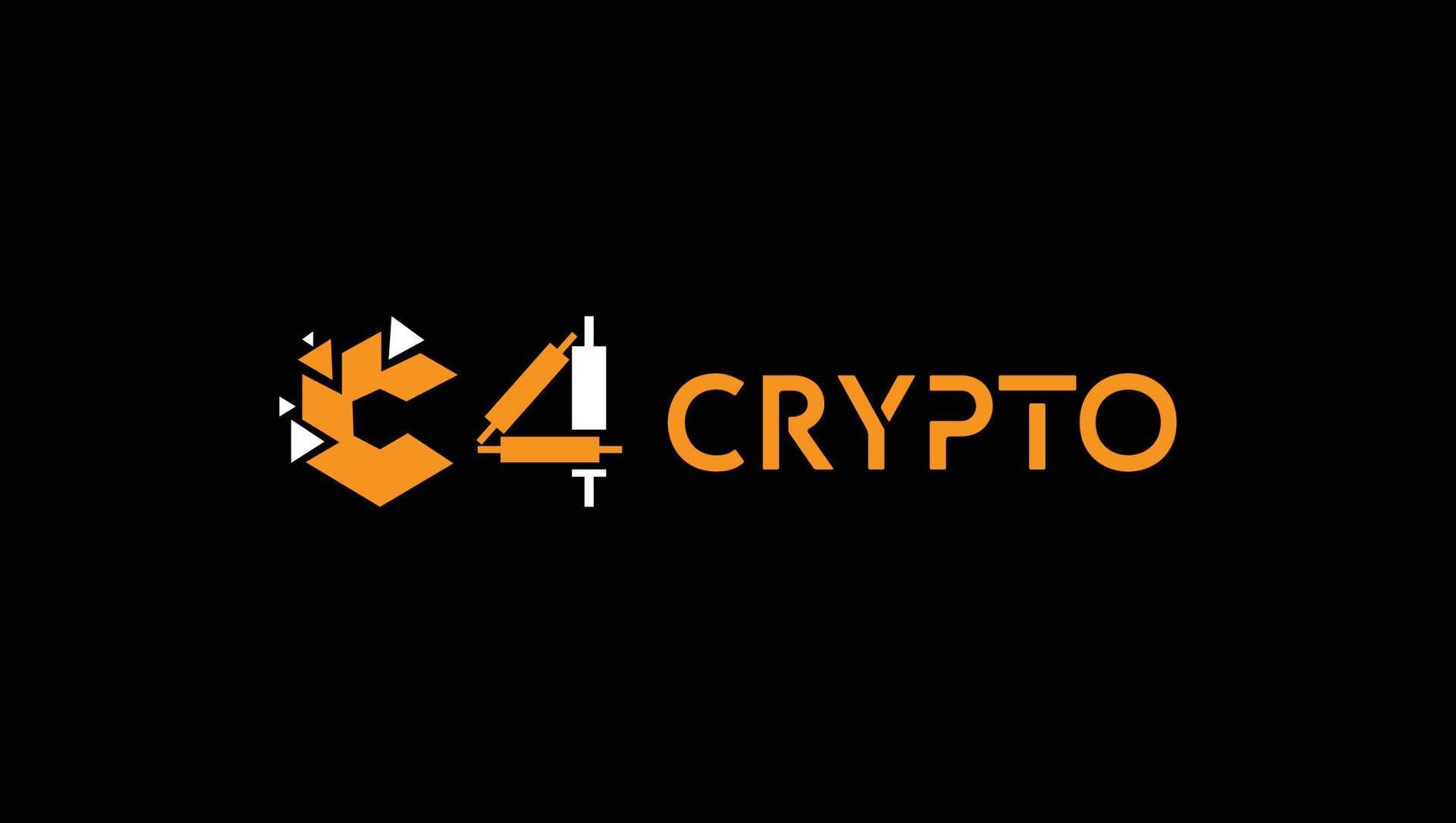 C4 Crypto Bitcoin NFT Forex Trading Logo Design Template vector