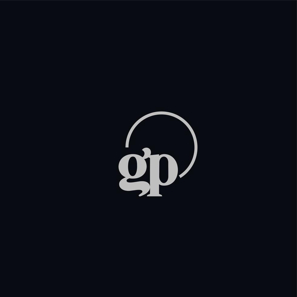 monograma del logotipo de las iniciales gp vector