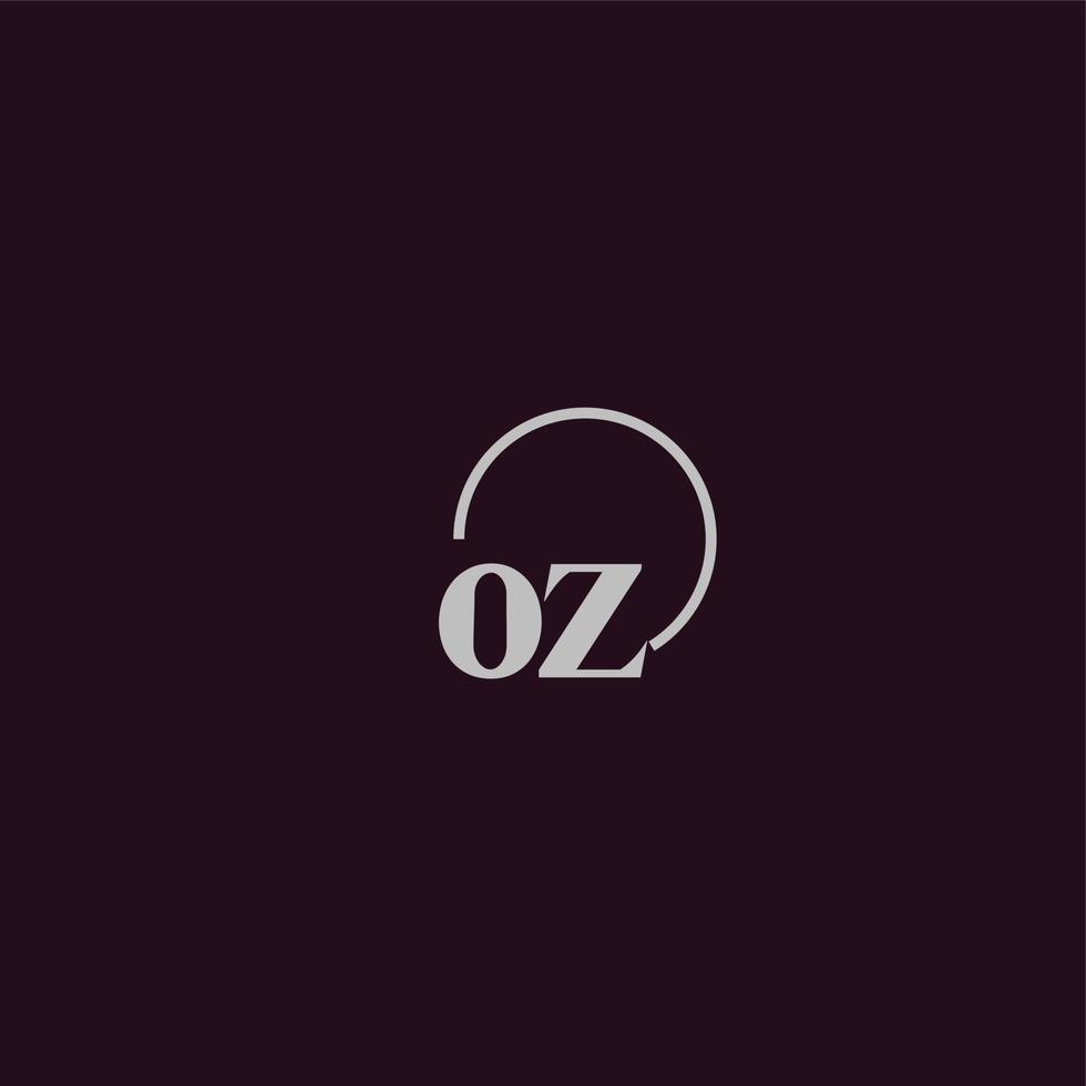 monograma del logotipo de las iniciales oz vector