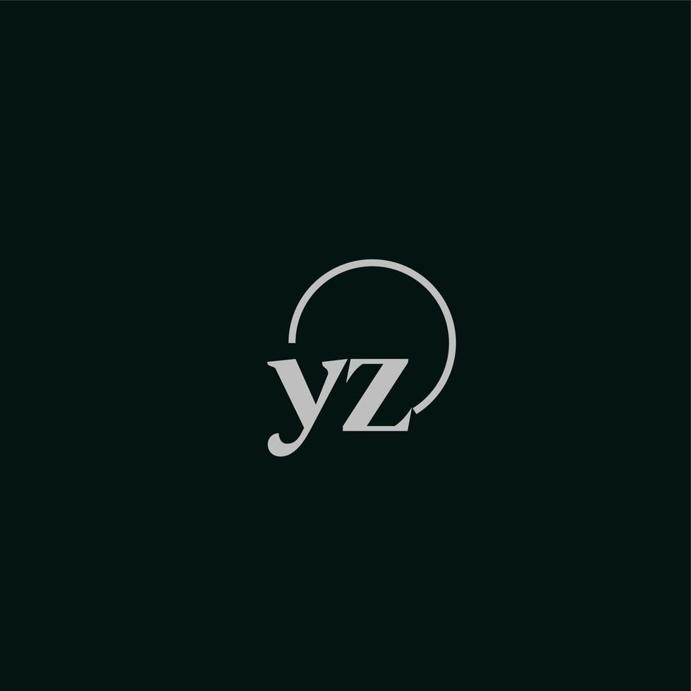 monograma del logotipo de las iniciales yz vector
