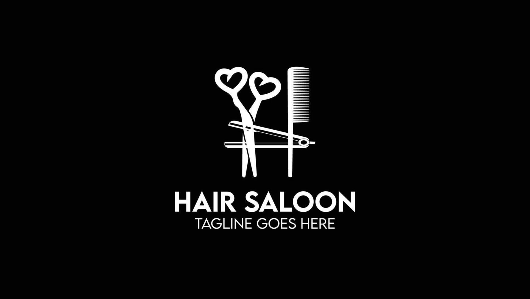 Letter H Hair Salon Hair Stylist Barber Shop Name Initial Logo Design Template vector