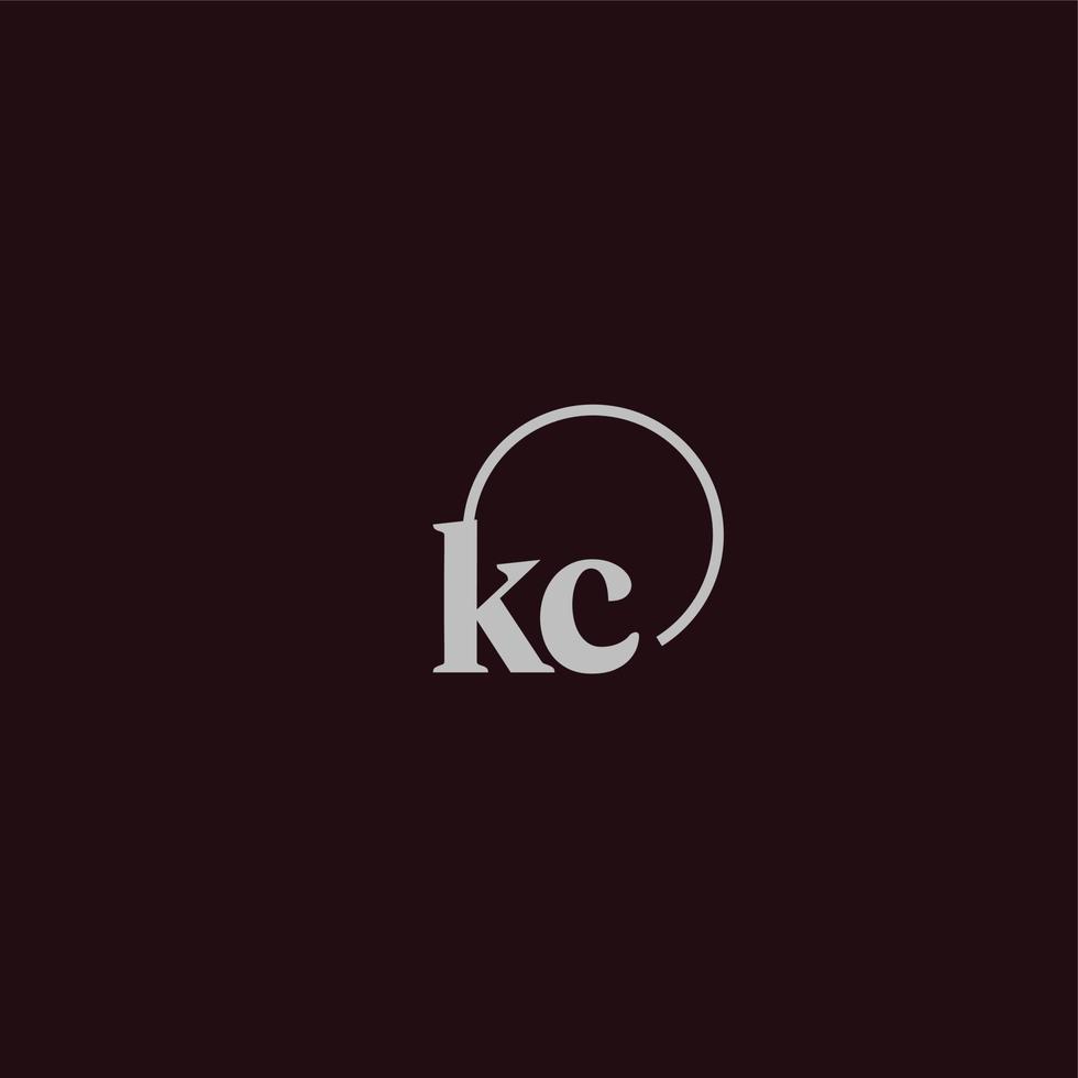 monograma del logotipo de las iniciales kc vector