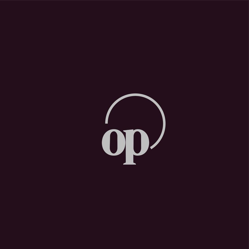 OP initials logo monogram vector