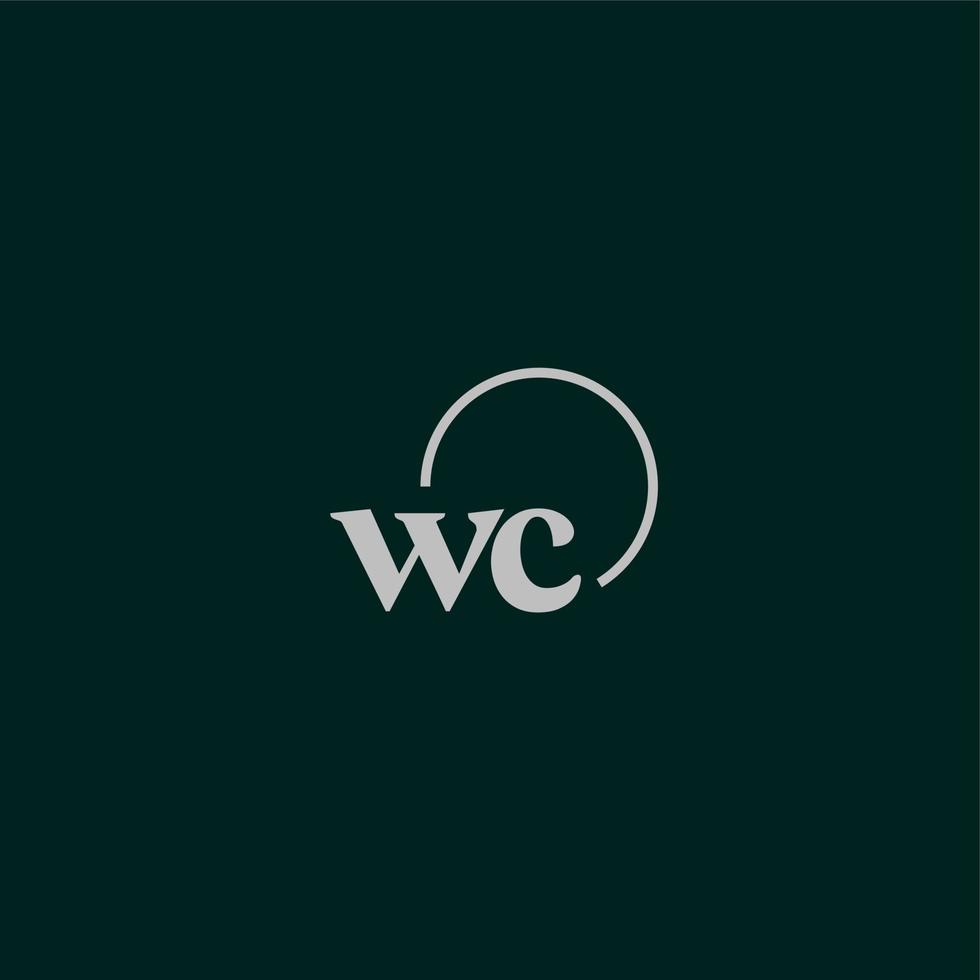 monograma del logotipo de las iniciales wc vector