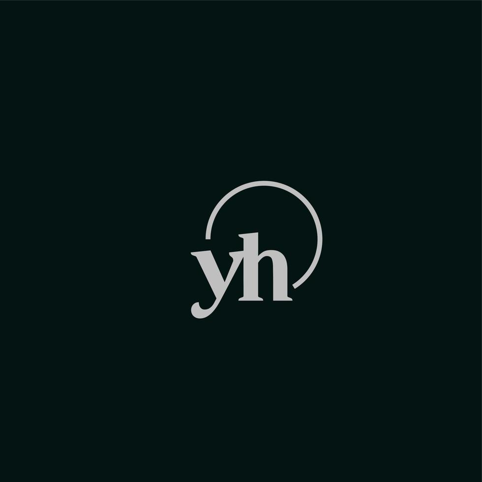 monograma del logotipo de las iniciales yh vector