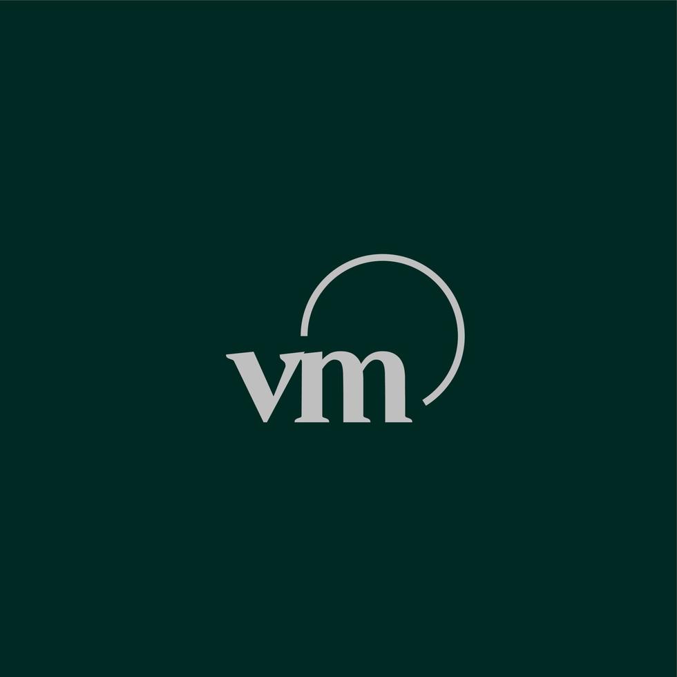 monograma del logotipo de las iniciales vm vector